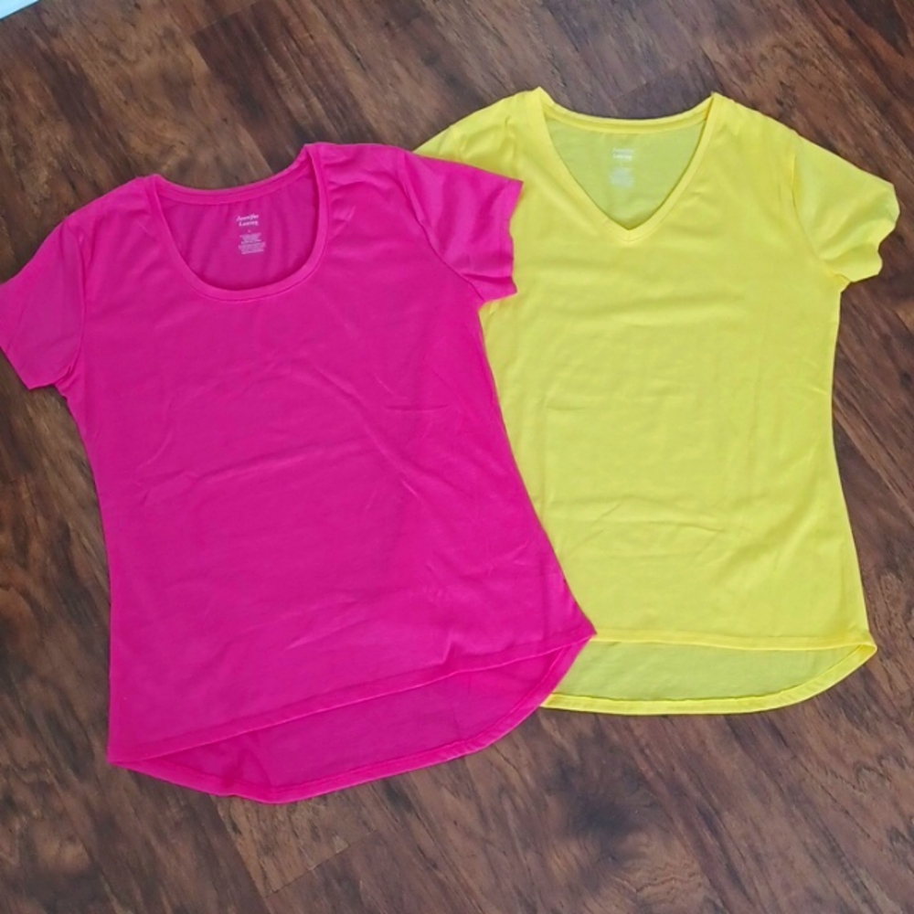 Jennifer Lauren - Pair of Bright Pink & Yellow  W-L  Tee-Shirts 💛 🩷